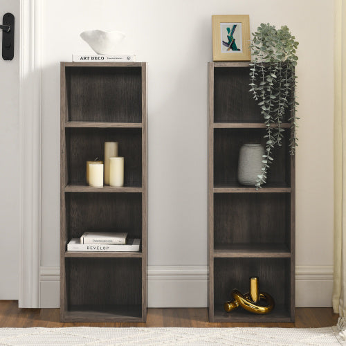 8 Tier Media Tower, CD DVD Slim Locker With Adjustable Shelves, High & Narrow Bookshelf Display , Suitable For Home Office, Multifunctional Double Deck Bookshelf