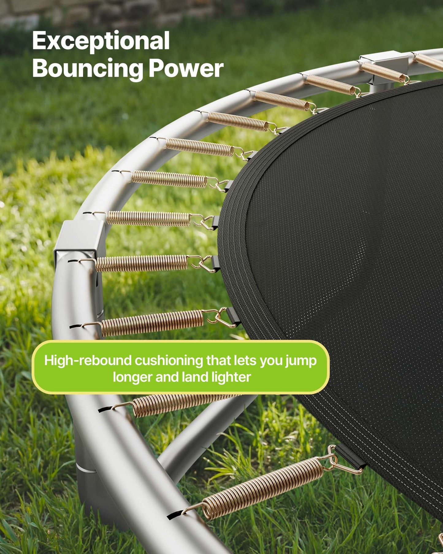 Outdoor Trampoline, 15FT Round Recreational Trampoline With Enclosure Net, ASTM Approved, Heavy Duty Trampolines, Max 470 Lbs Weight Capacity, Anti-Rust Backyard Trampolines For Kids & Adults