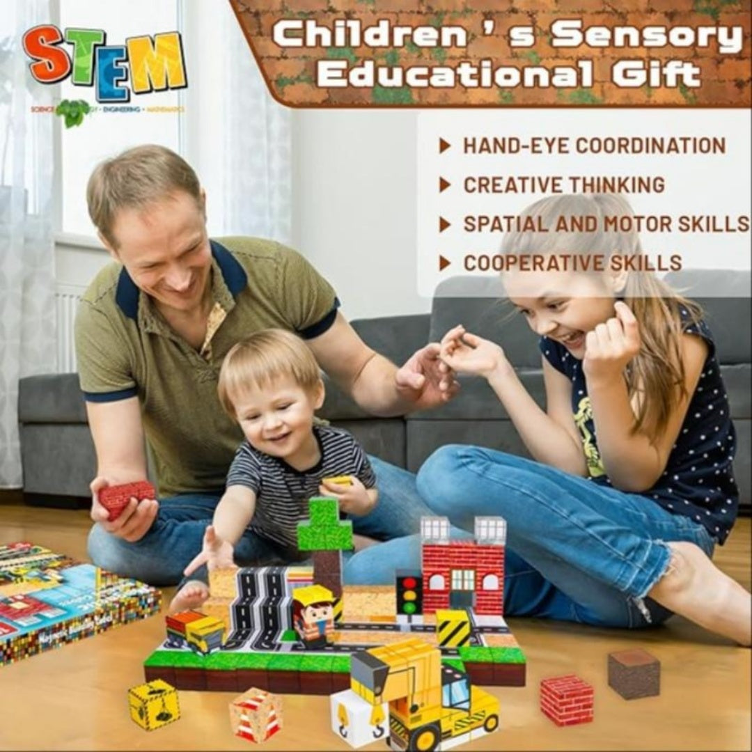 Magnetic Block Toy Engineering Blocks -100pcs