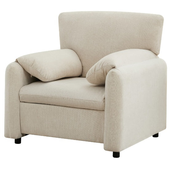 Contemporary Chairs, Oversized Chenille Armchairs, Comfortable Upholstered Single Lounge Armchairs