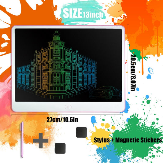 LCD Writing Tablet, Valentines Day Gifts For Kids,13 Inch Colorful Toddler Doodle Board Drawing Tablet, Erasable Reusable Electronic Drawing Pads, Educational And Learning Toys For Kids