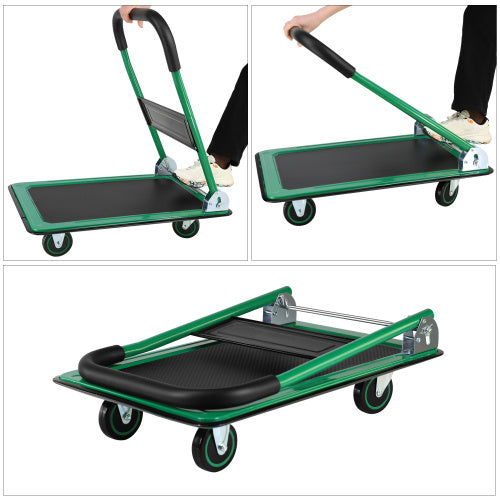 Mobile Platform Trolley Home Large Foldable Cart Cart Cart 330 Lb Capacity Heavy Duty Saving Space-Saving Foldable Swivel Pusher Flat Bed Car Unavailable Platforms- Welfel , Temu