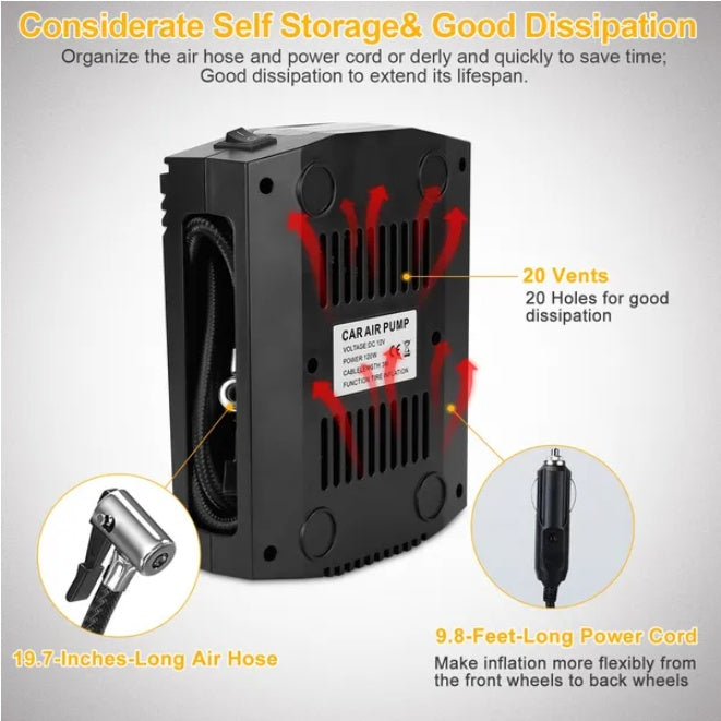 Digital Tire Pum With LCD Display Screen