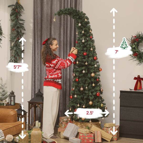 Christmas Tree Bent Top Mimics Santa Hat