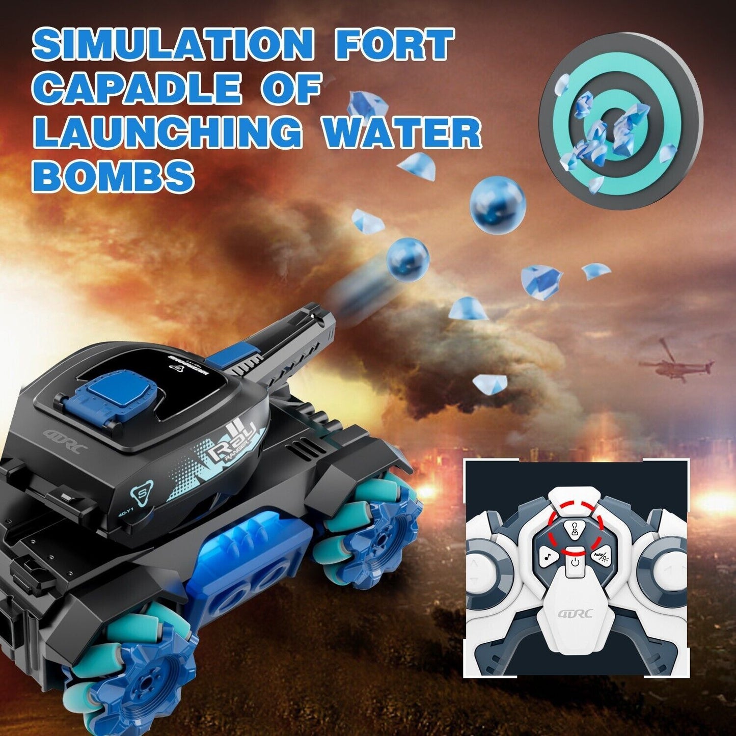 2025 Y1 RC Truck Drift Gesture Car, Rc Crawler Scale Water Bullet Shooting,All Terrain 4WD Battle Stunt Car With 360 Rotating, Lights Music Birthday Gifts,RED.