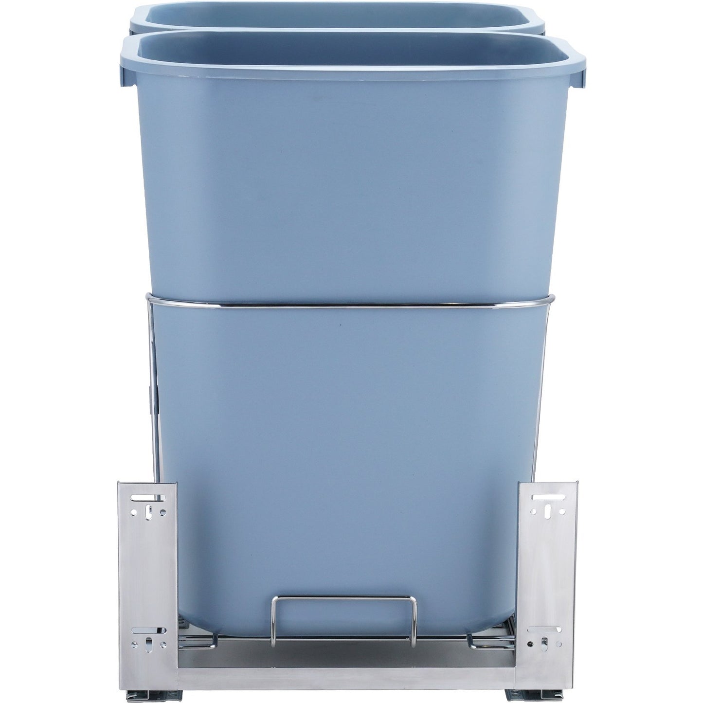 Pull-Out Trash Can, 35Lx2 Double Bins, Under Mount Kitchen Waste Container With Slide And Door Mounting Kit, 110 Lbs Load Capacity Heavy Duty Garbage Recycling Bin For Kitchen Cabinet, Sink