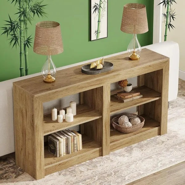 Rustic Wood 3 Tier Console Table