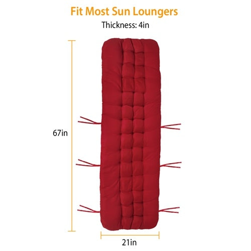 67x22in OR 71x22in Size Options Chaise Lounger Cushion Recliner Rocking Chair Sofa Mat Deck Chair Cushion