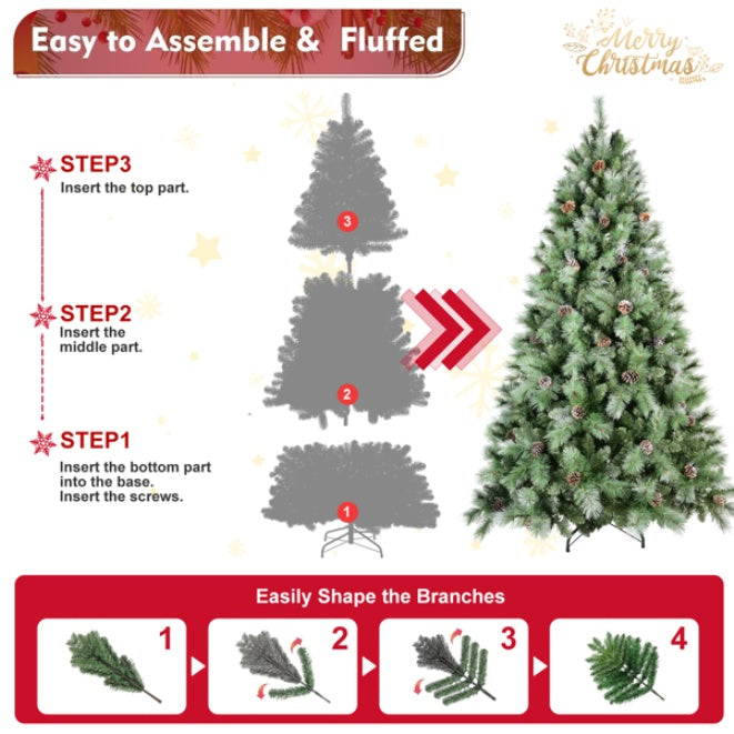 Artificial 5ft Green Christmas Tree With 694PVC Hard Needle Mixed Branch Tips