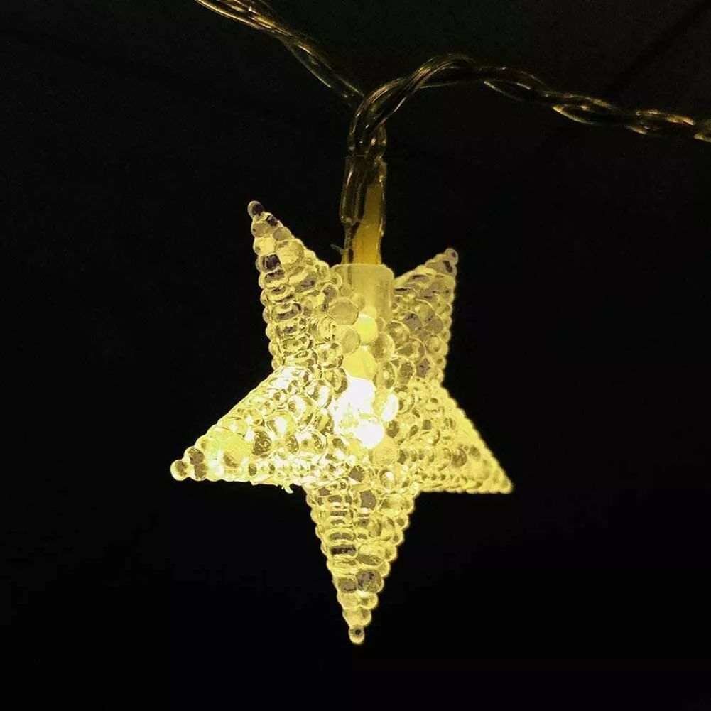 Star And Snowflake Light 40 LED 6M Christmas Tree Party Decoration Outdoor USB Batt