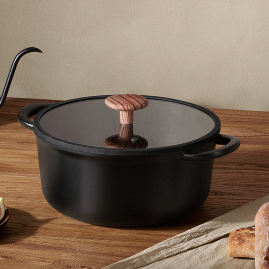 11 Inch Non-Stick Ceramic Soup Pot With Glass Lid , Dishwasher Safe, Suitable For Gas And Induction Cooktops, Free PFOA,PFOS