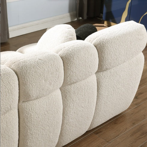 64.98 Length ,35.83 Deepth ,human Body Structure For USA People, Marshmallow Sofa,boucle Sofa ,2 Seater, LIGHT BROWN BOUCLE