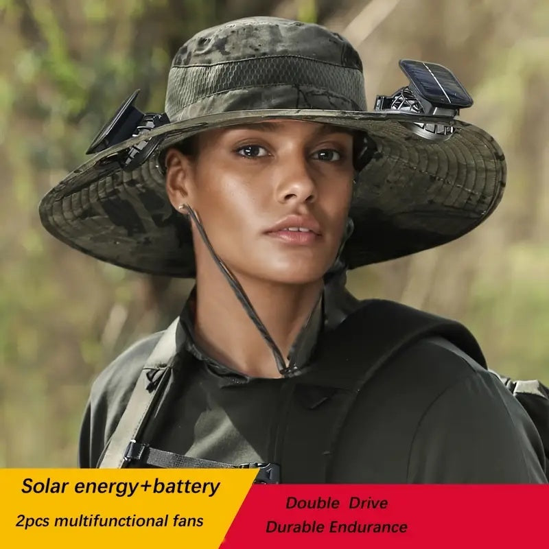 Solar Cooling Hat With Built-in USB Fan - For Outdoor Camping, Beach, And Construction - Lightweight And Breathable Sun Protection Hat For Men And Women - High-quality Outdoor Solar Fan Hat, Essential