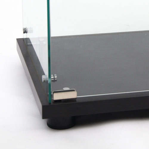 Glass Display Case With 3 Shelves, Single Door Treasure Cabinet, Suitable For Living Room, Bedroom, Office, Black Floor Glass Bookshelf, Quick Installation