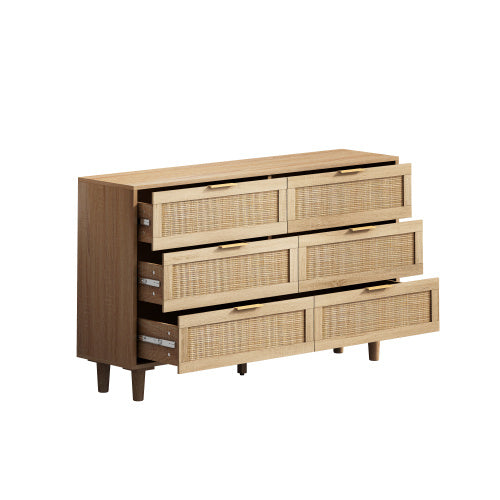 Drawers Rattan Storage Cabinet Rattan Drawer,for Bedroom,Living Room,Natural