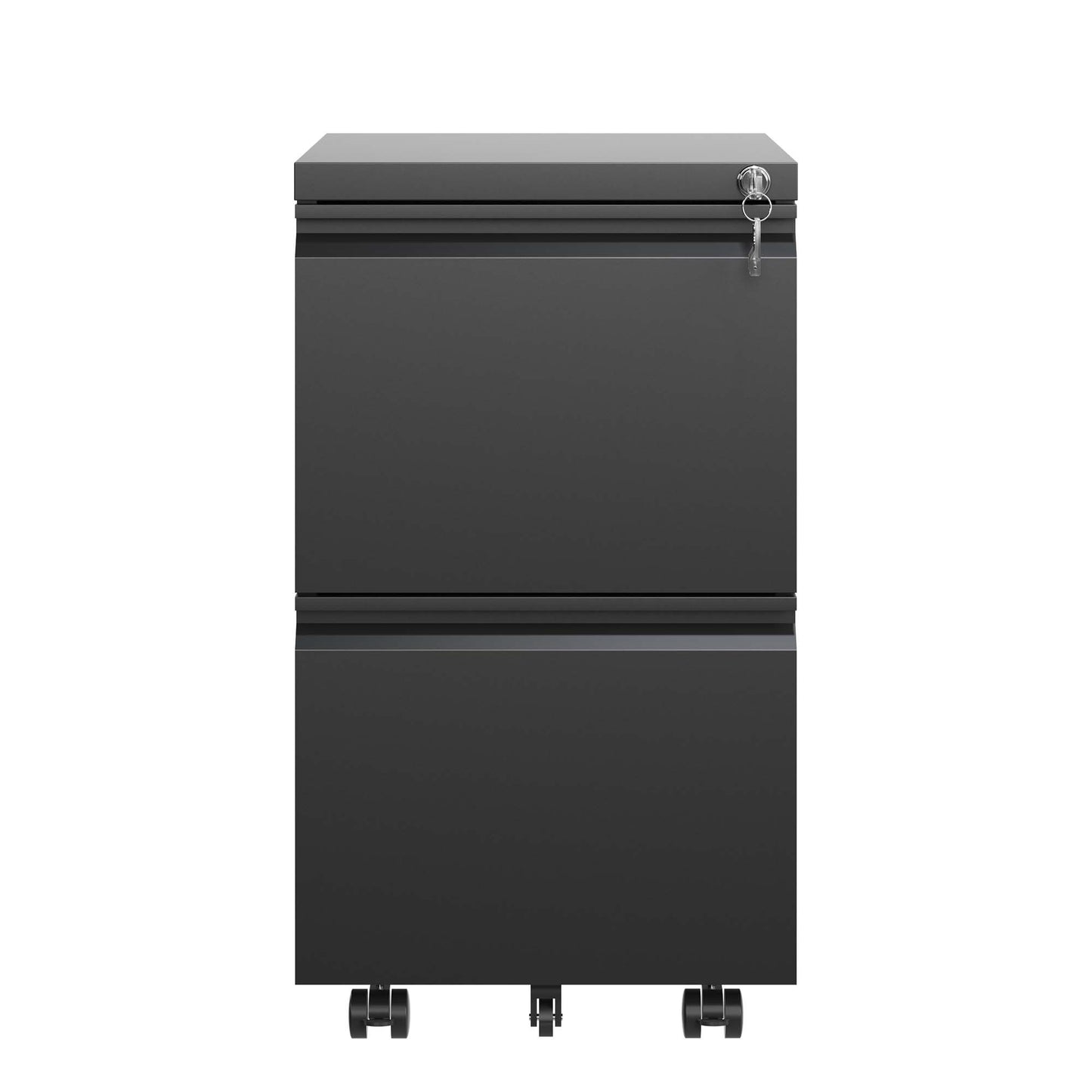 2 Drawer Metal  Mobile File Cabinet, Rolling File Cabinet With Lock For Hanging Legal Letter A4 Size,Fully Assembled Except Wheels