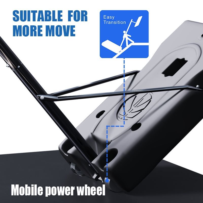 TotheCORE Basketball Stand 7.55-10.00 Ft Adjustable Portable Basketball Hoop & Goal PC Backplate, Large Base & Wheels
