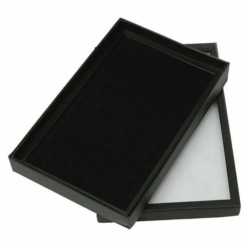 Slots Jewelry Ring Display Organizer Tray Holder Earrings Storage Box Case