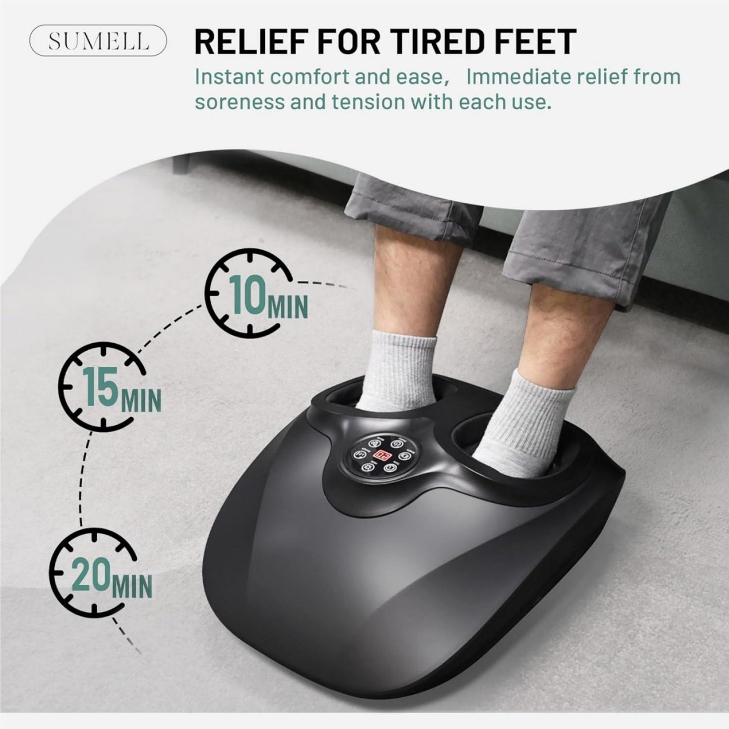 Foot Massager Machine With Heat-Shiatsu Foot Massager For Neuropathy, Circulation, Plantar Fasciitis Relief-Deep Kneading Rolling, Fits Feet Up To Men Size 13, Gift Idea For Parents