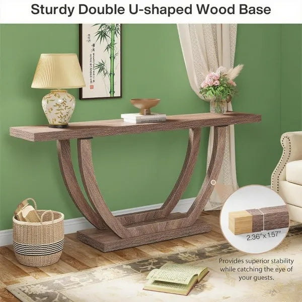 Console Table U Shaped Farmhouse Vintage Classic Decor