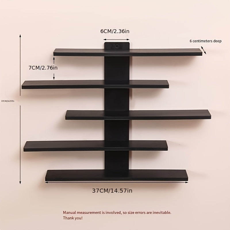 Available In White And Black, Five-layer Wall-mounted Storage Rack