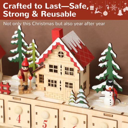 Christmas Advent Calendar Village Wooden House Type