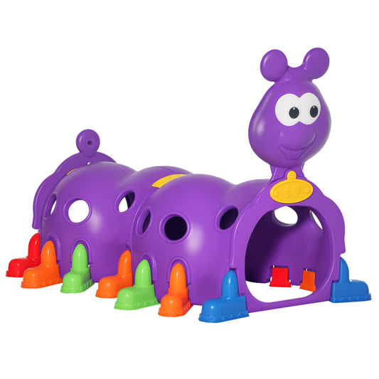 Purple toy with colorful tunnels on a white background