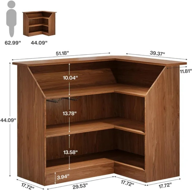 Bar Cabinet  L-Shaped Home Bar Table