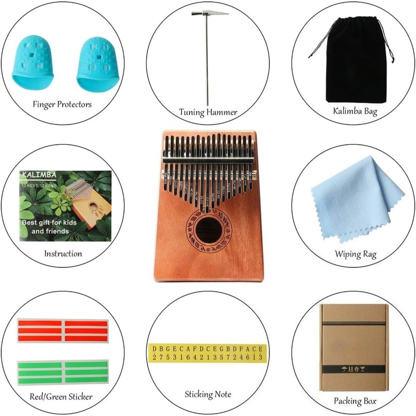 Thumb Piano 17 Keys, Portable Mbira Finger Piano Gifts For Adults Music Instrument Thumb Pianos