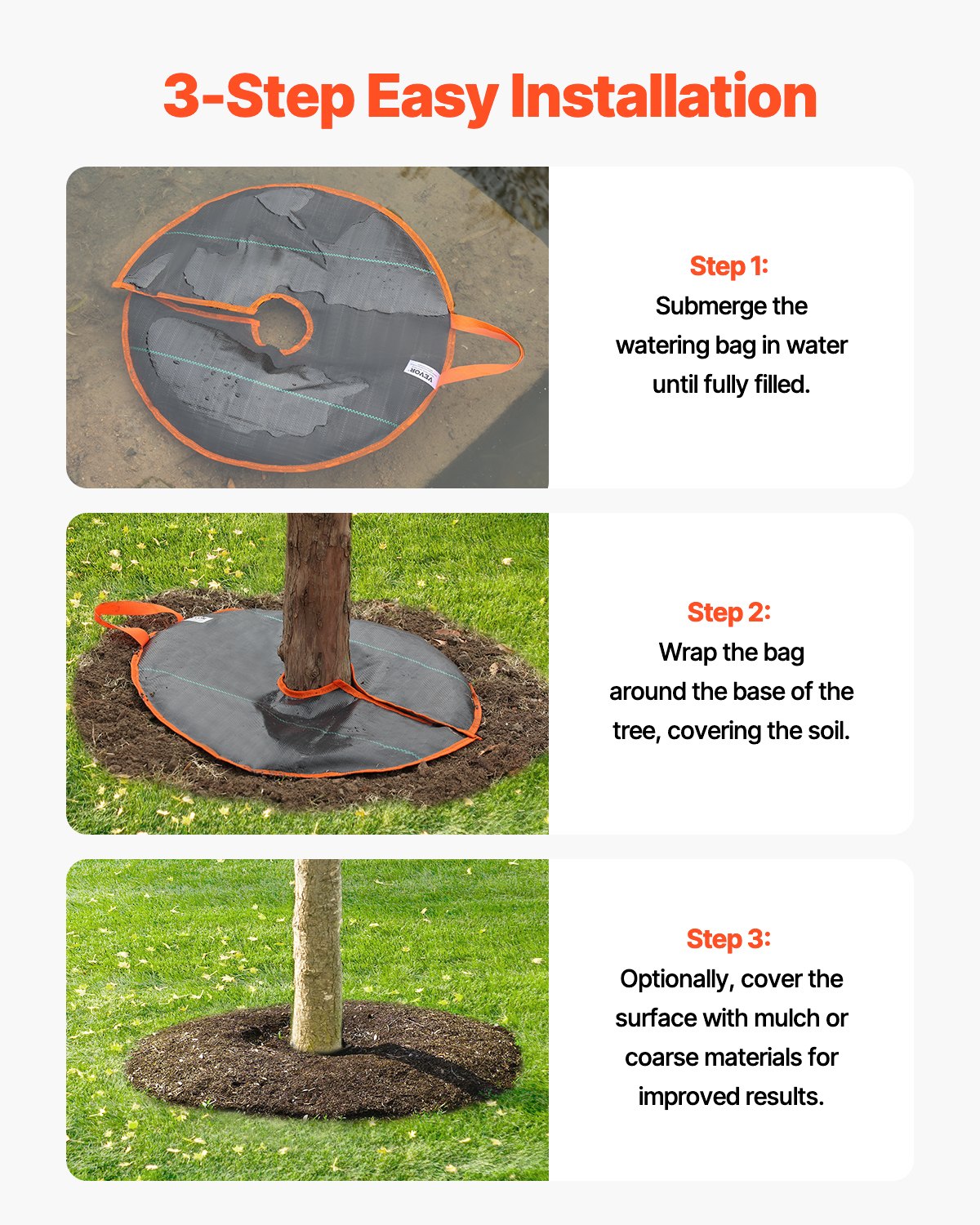 Tree Watering Bag Ring Slow Release, 4 Pack 10 Gallons Self-Watering Tree Watering Bags, Slow Release Tree Irrigation Bags, Heavy Duty Automatic Drip System For For Planting