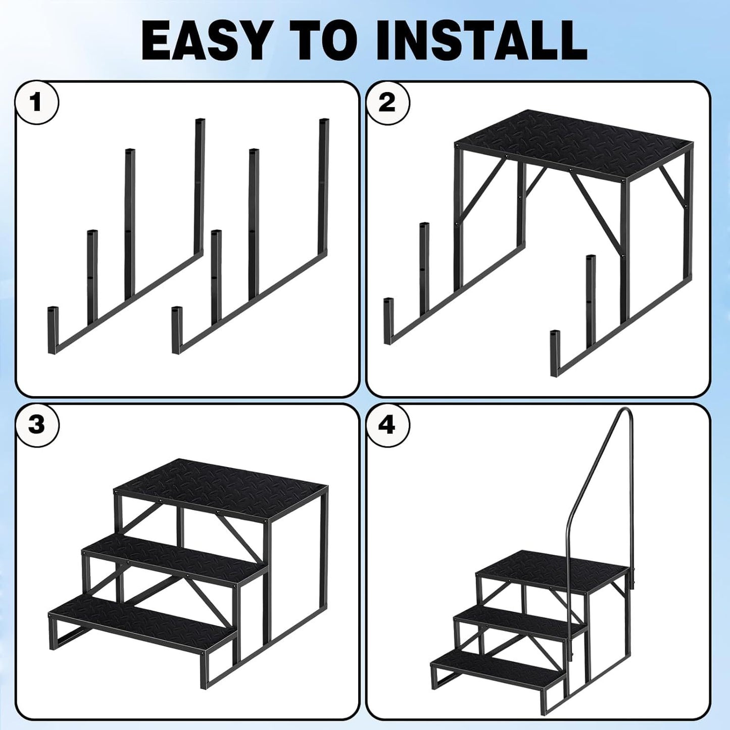Easy to Install Swimming RV - Pool Stairs