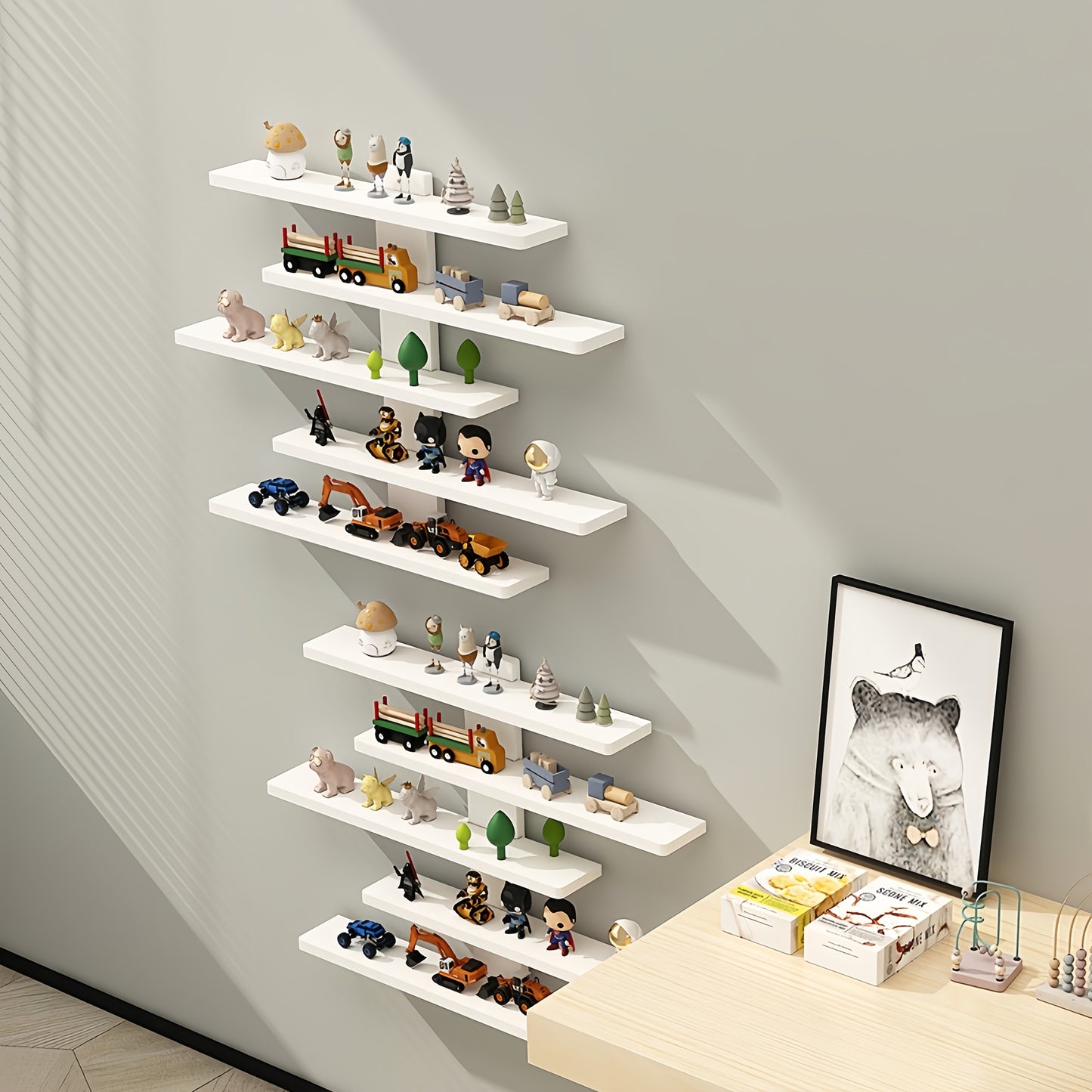 Available In White And Black, Five-layer Wall-mounted Storage Rack