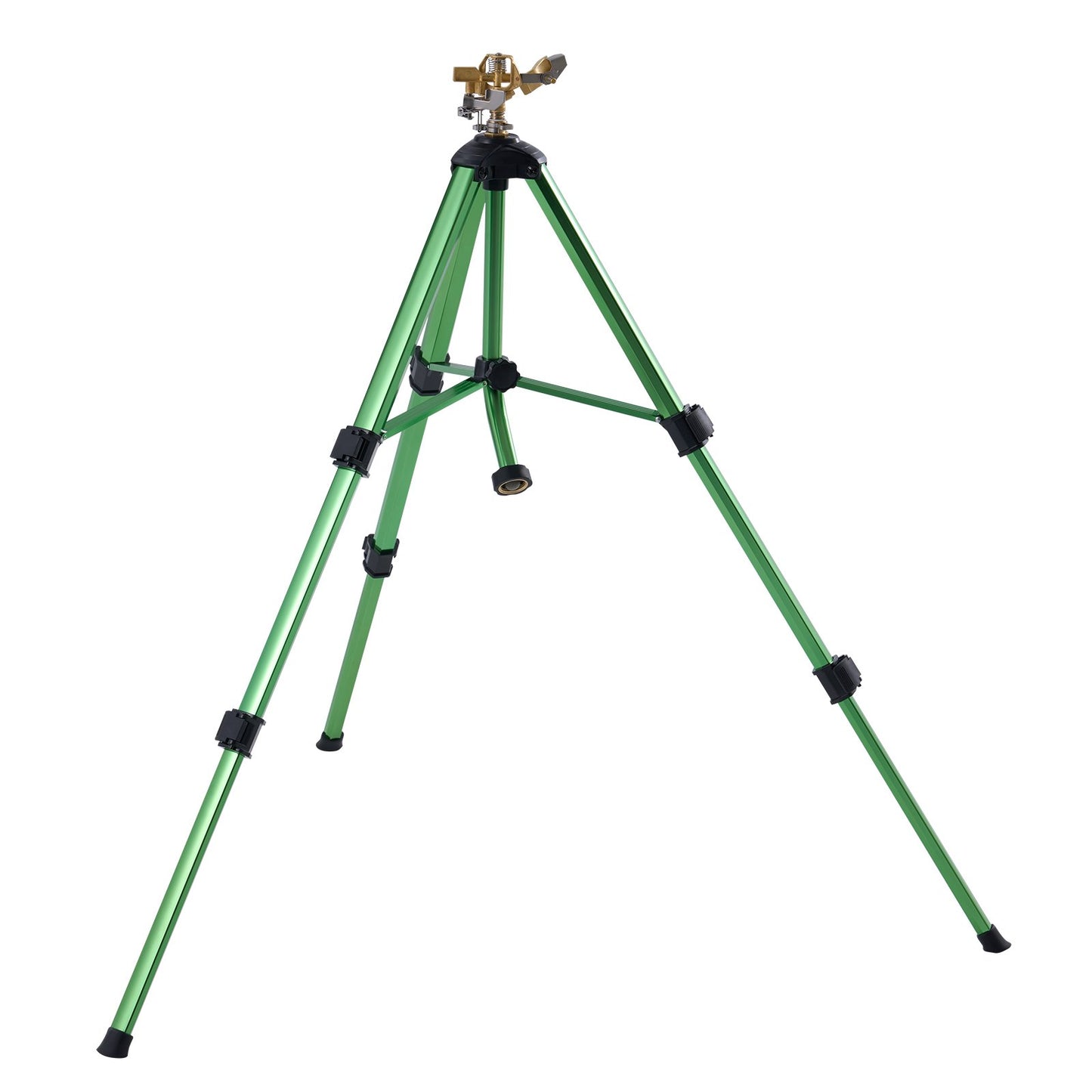 VEVOR Impact Sprinkler On Tripod Base, Heavy Duty Tripod Sprinklers With Brass Head &  Connector, 360 Degree Large Area Coverage Irrigation Sprinkler, Adjustable Heights Sprinkler For Yard Green