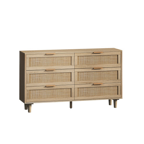 Drawers Rattan Storage Cabinet Rattan Drawer,for Bedroom,Living Room,Natural