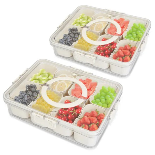 Split Service Tray With 8 Compartments For Snack Boxes