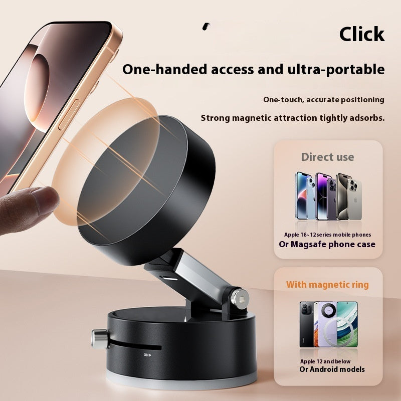 Foldable Magnetic Vacuum Car Phone Holder Foldable Suction Cup Hands-Free Navigation For Smart Phone