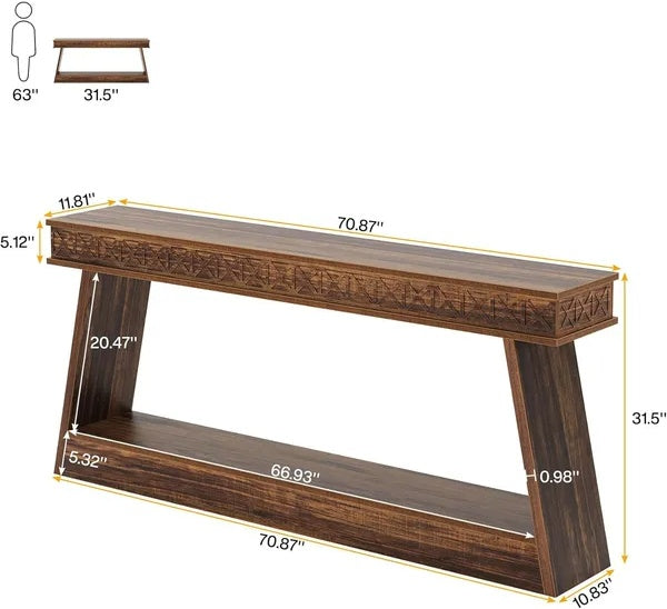 Anti-slip Rustic Console Entryway Table