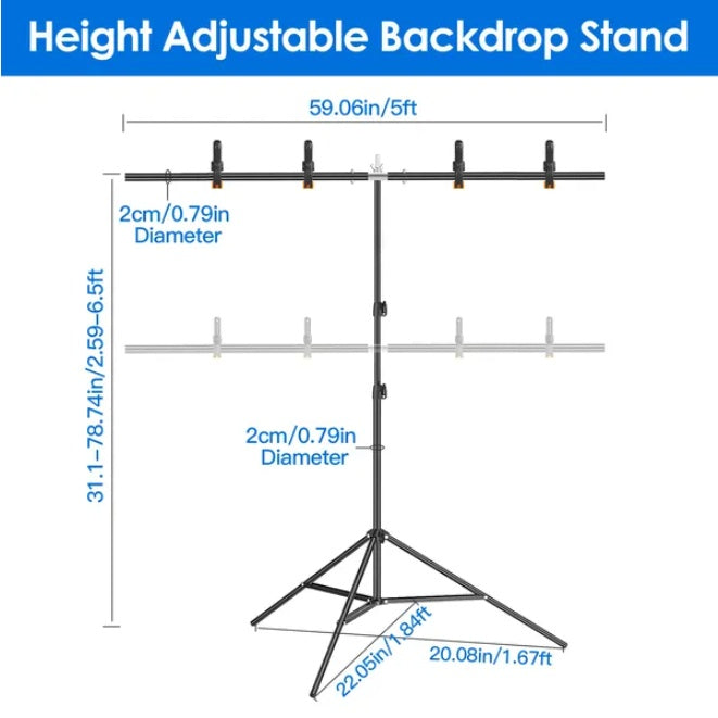 Adjustable Photography Stand With 6 Spring Clip Sandbags And A Handbag