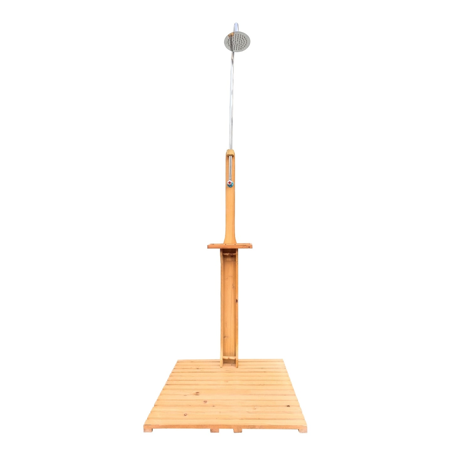 Wooden Outdoor Garden Pool Shower With Chassis Board For Swimming Pool, Patio, Terrace