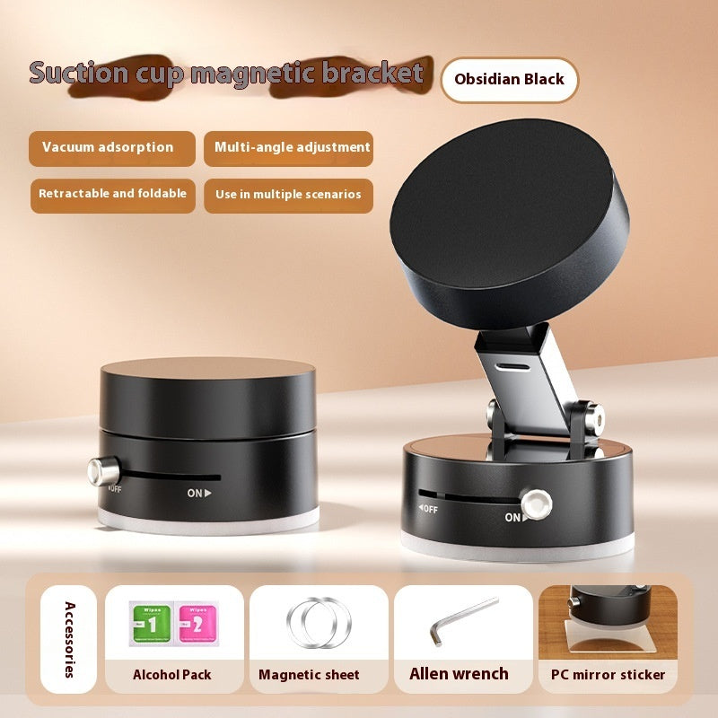 Foldable Magnetic Vacuum Car Phone Holder Foldable Suction Cup Hands-Free Navigation For Smart Phone