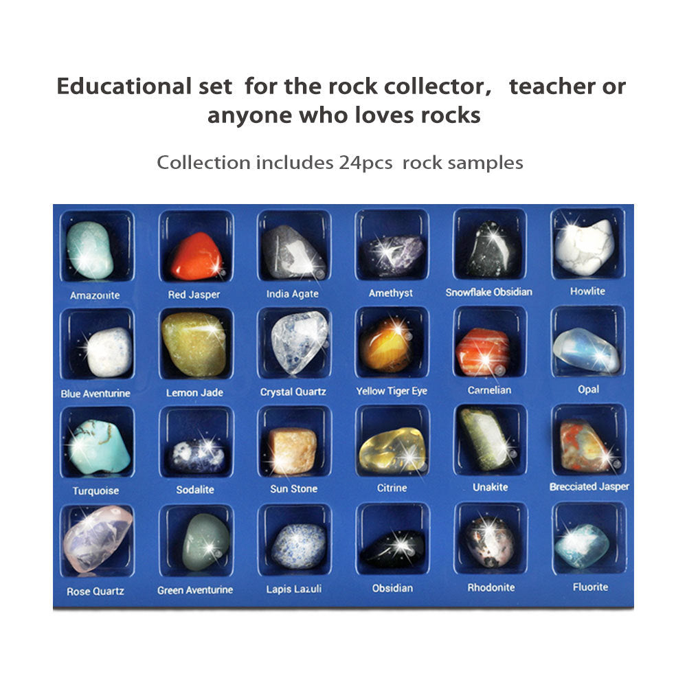 Rock For Kids 36 Pcs Rocks With Learning Guide, Gemstones  Crystals Kit Mineral Education Set Geology Science Toys Educational Gifts For Boys Girls Age  Above 6 Year Old