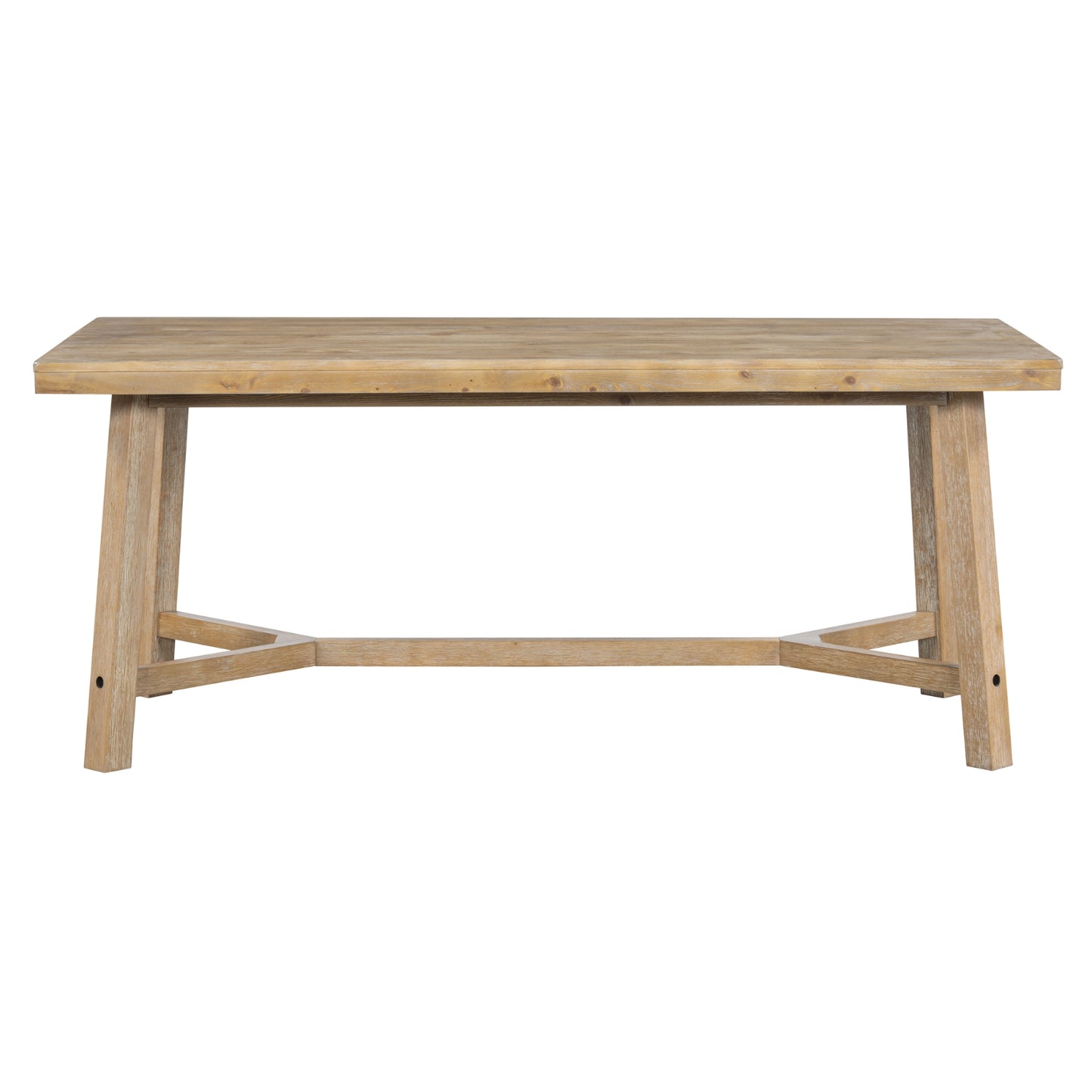 TREXM 6-piece Retro Farmhouse Style Dining Set, Rectangular Table And 4 Upholstered Chairs With Ratt