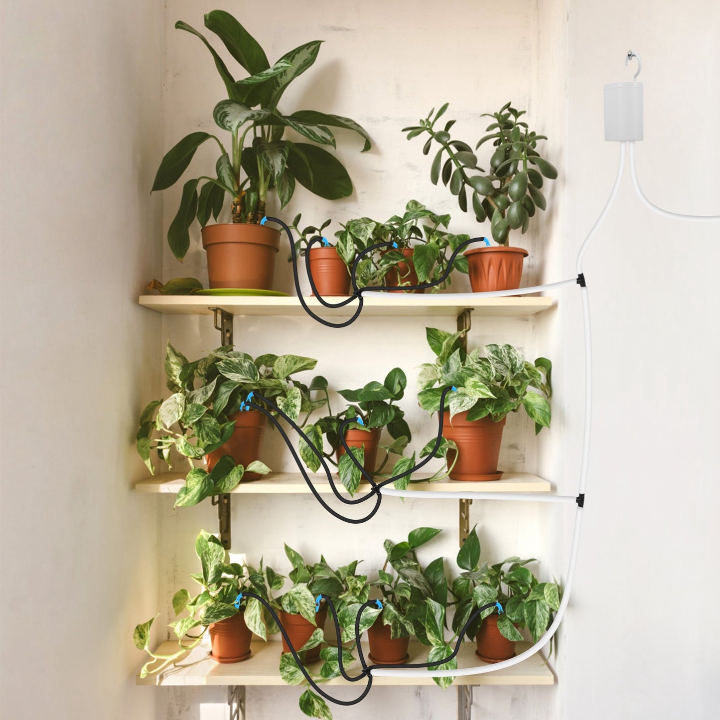 1Pc Automatic Watering System With Timer For 12Plants Rechargeable Battery Programmable Plant Watering Timer Drip Irrigation System For Indoor