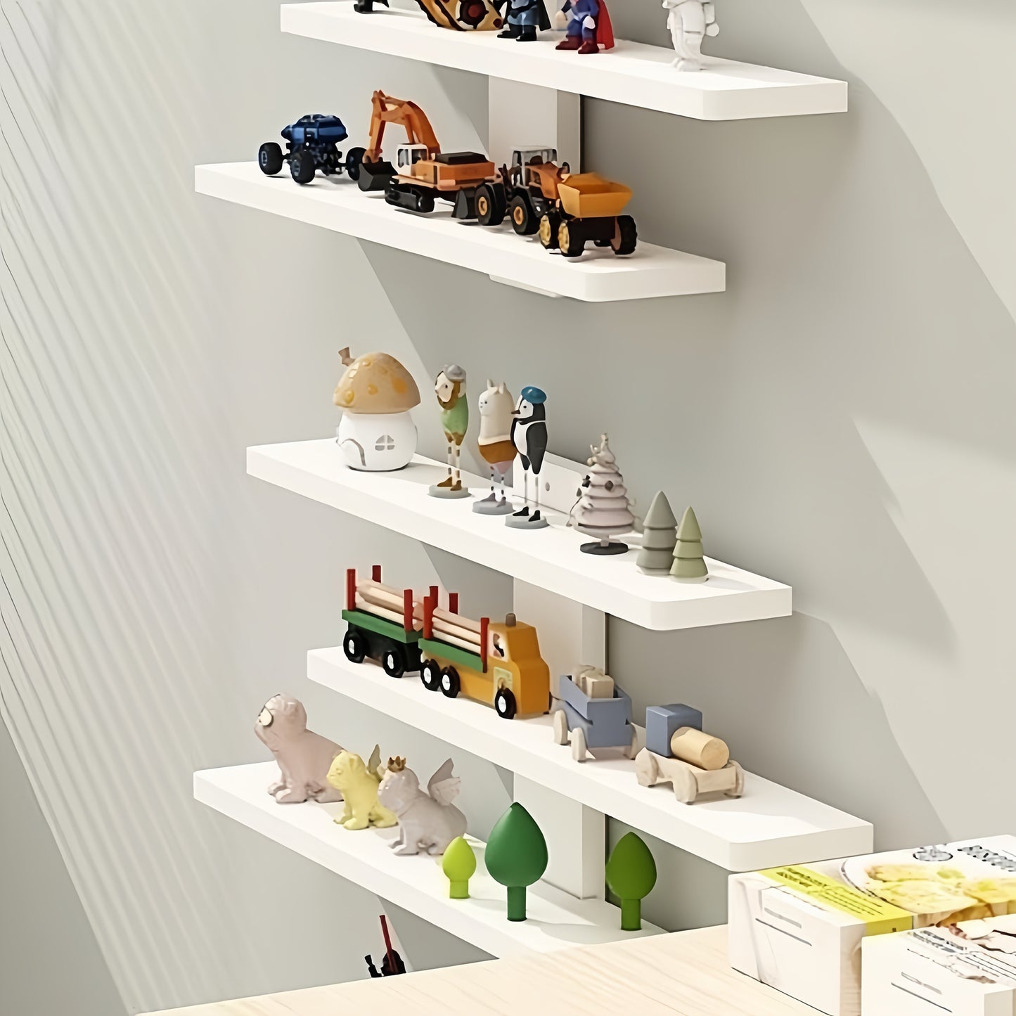 Available In White And Black, Five-layer Wall-mounted Storage Rack