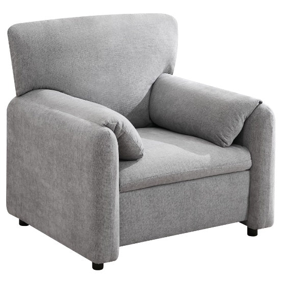 Contemporary Chairs, Oversized Chenille Armchairs, Comfortable Upholstered Single Lounge Armchairs