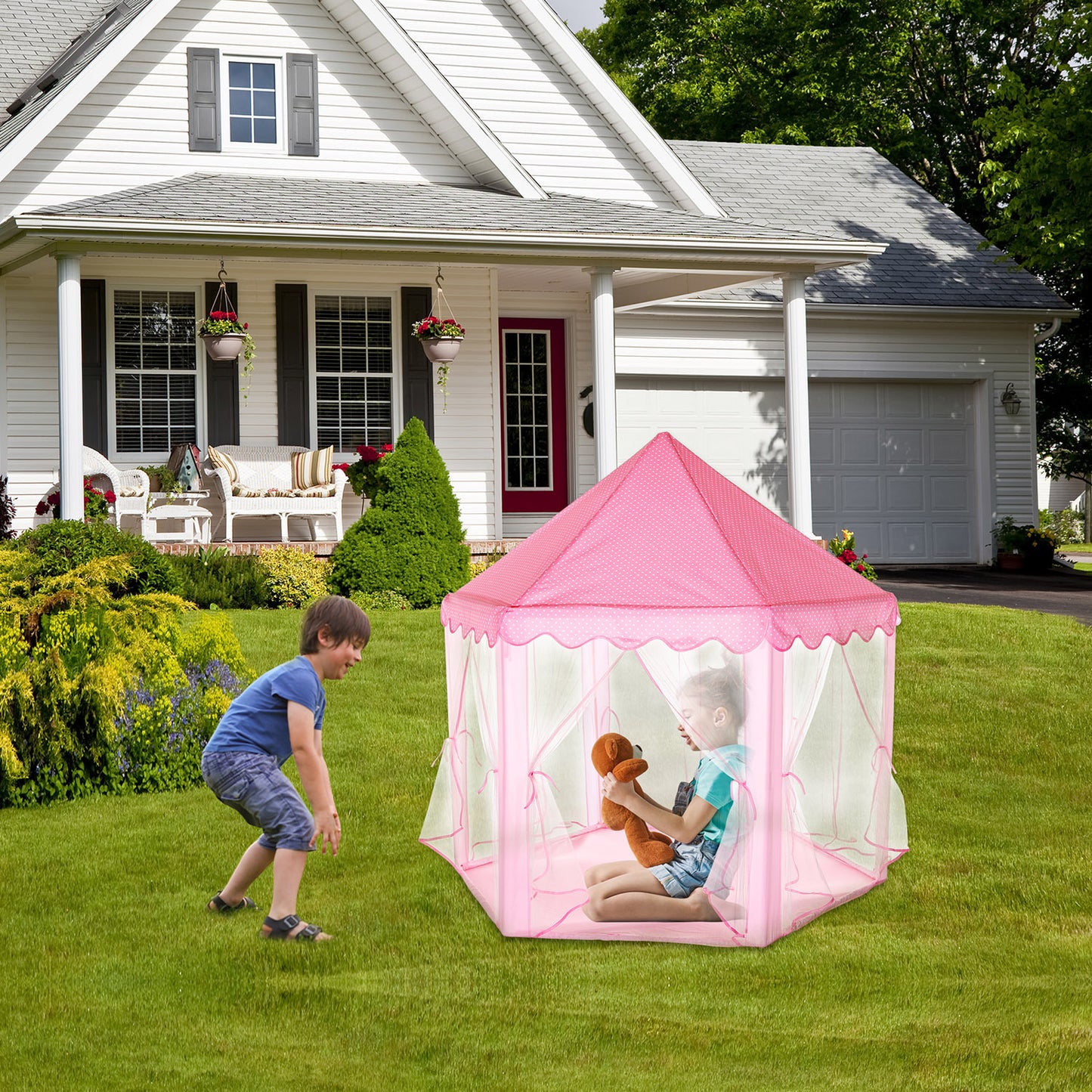 1Pc Kids Play Tents Princess For Girls Princess Castle Children Playhouse Indoor Outdoor Use With Carry Case