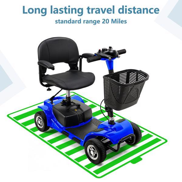 Foldable 4-Wheel Mobile Scooter With Basket And Extended Battery
