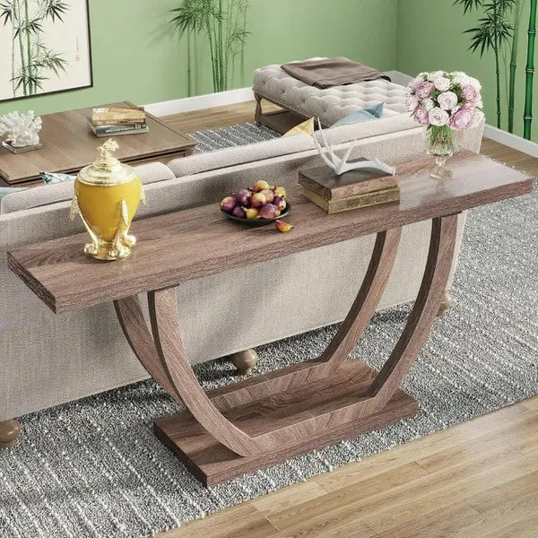 Console Table U Shaped Farmhouse Vintage Classic Decor