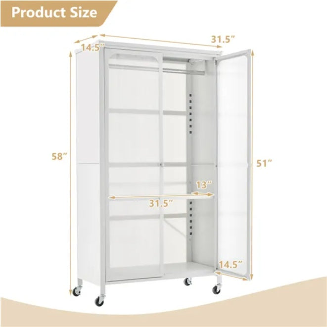 Modern Mobile Closet Armoire