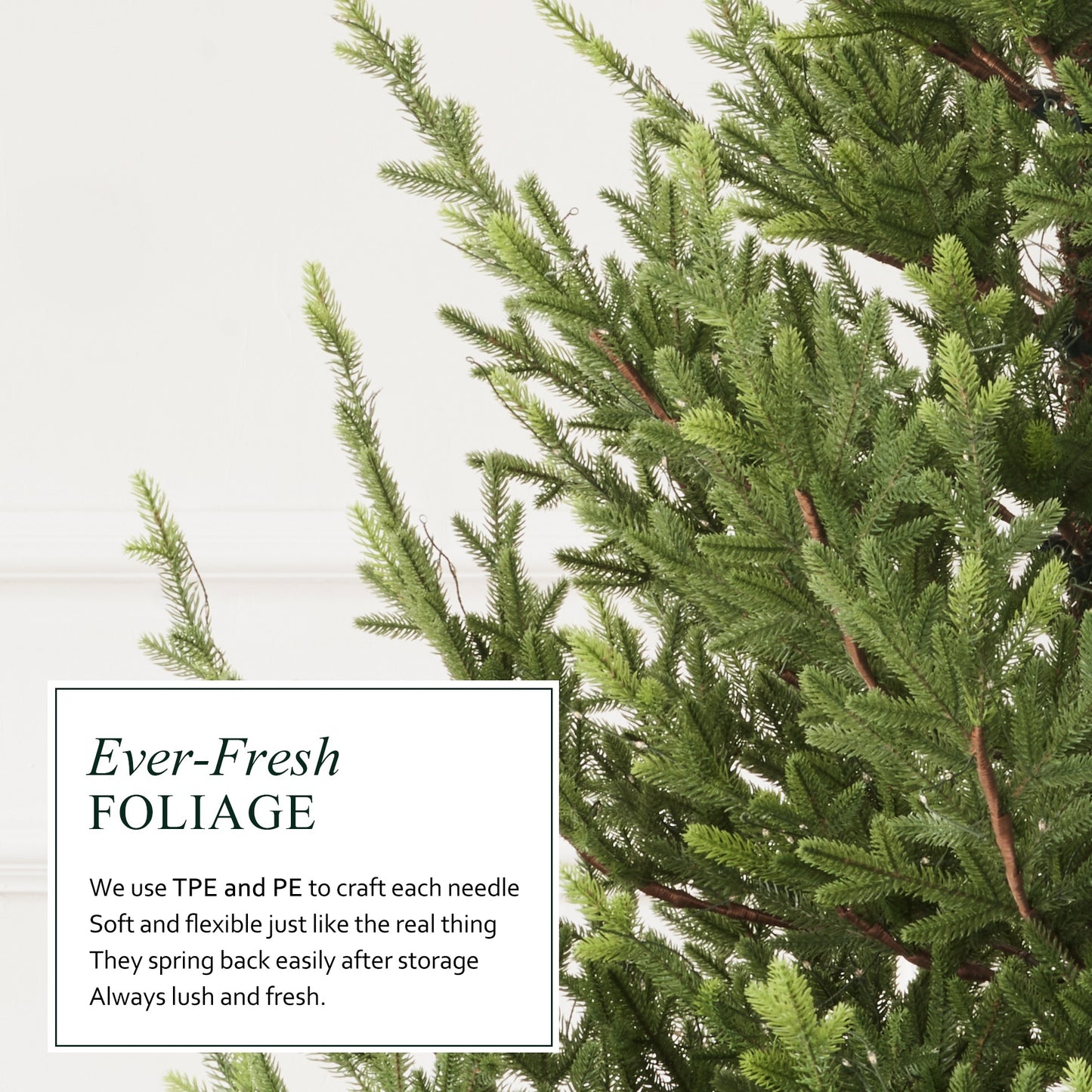 Aspen Slim Fir 7.5ft Christmas Tree Pre-Lit Artificial With 4,570 Branch Tips & 1,555 Low-Voltage Warm LED Lights, Foldable Stand & Realistic Flame-Resistant Branches